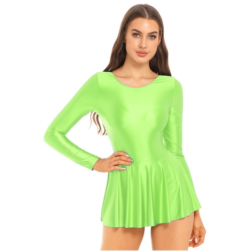 Womens Mock Neck Mini Party Dresses Shinny Oil Solid Color Micro Bandage Dress - Picture 151 of 175
