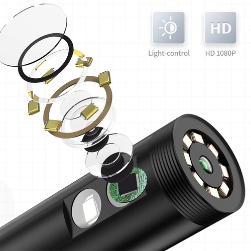 Dual Lens 9 LED Waterproof Endoscope Borescope Inspection Camera iPhone Android - Picture 3 of 12
