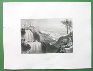 ITALY-Tivoli-Antique-Print-Vintage-Engraving