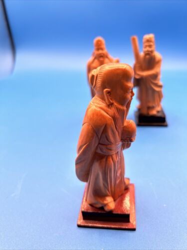 Feng Shui Fu Lu Shou Gods 3 Stars Deity Prosperity Longevity Figurine Set Carved - Picture 2 of 19