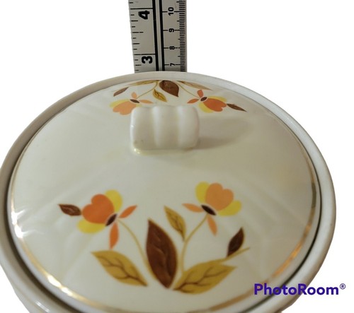 Halls Jewel Tea Autumn Leaf Grease Bowl With Lid - Picture 8 of 9
