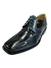 LIBERTYZENO Men's Leather Croco Print Oxford Toned Oxford Lace UP Dress Shoes