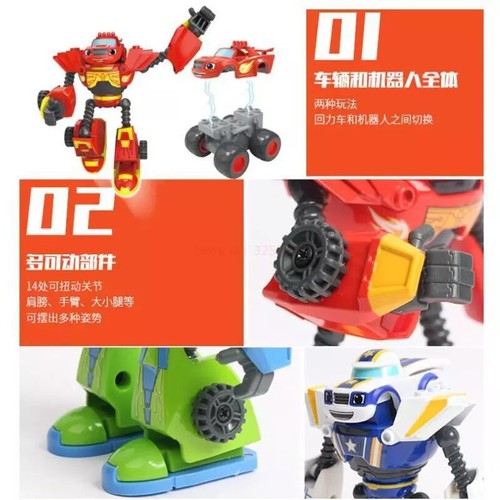 Monster Actionfigur Blaze Machines Cartoon Kunststoff/Legierung Auto und Roboter Spielzeug - Bild 24 von 27