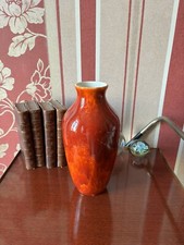 Vase BOCH La Louvière Art Deco Oranger/rouge
