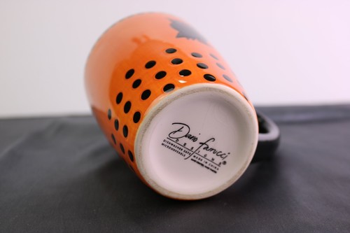 Dario Farrucci ONE Orange and Black Halloween Coffee Mug (s) Dots BUYERS CHOICE - Picture 2 of 8