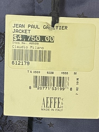 Jean Paul Gaultier Men's Wool Blazer Calf Hair Leather Sleeve Black Size M $4750 - Picture 9 of 9
