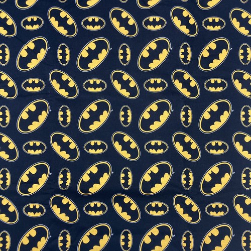 5 Yards Batman Superhero Logo DC Comics 100% Cotton Fabric Black Authentic - Picture 2 of 4