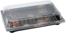 Disposable Black Sushi Trays with Lids (6.12 x 4.12 x 1.18) 300pcs