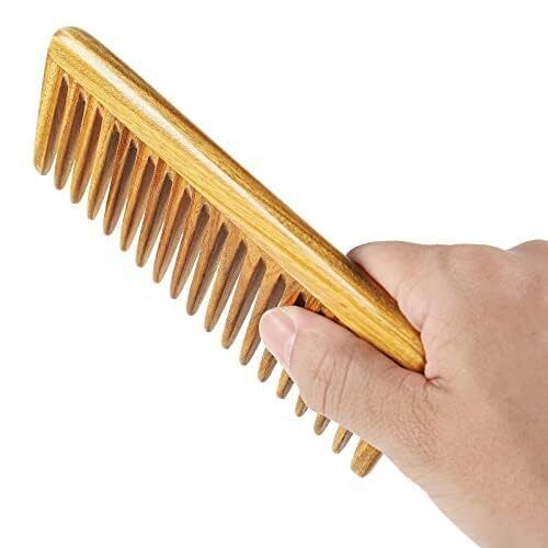 Handmade 100% Natural Green Sandalwood Hair Combs - Anti-Static Sandalwood Sc... - Picture 5 of 7