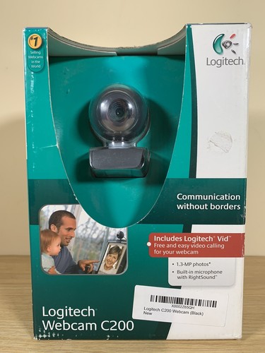 Logitech C200 Webcam USB Built-in Microphone w/RightSound  Black  - Picture 1 of 7