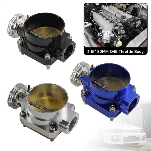 Throttle Body Q45 80MM For Nissan Skyline R33 R34 RB20DET RB25DET RB26DET Silver - Picture 8 of 9