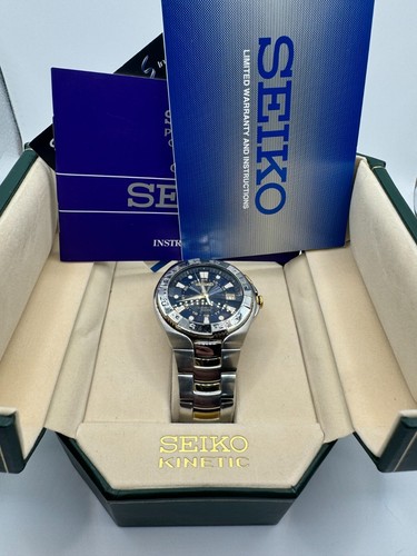 Herren Seiko Kinetic Taucheruhr - blaues Zifferblatt - 5M62A Uhrwerk - 100m neuer Kondensator - Bild 14 von 15