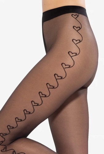Gatta Lovely No. 11 Tights – 20 Den, Sheer & Romantic with Heart Stripe - Picture 3 of 6