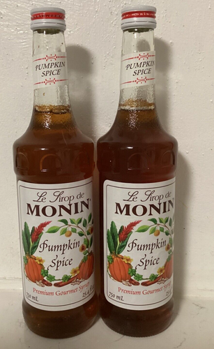 2 Monin Premium aromatisierter Sirup PUMPKIN SPICE 750ml 25 oz Glasflaschen Kaffee - Bild 1 von 2