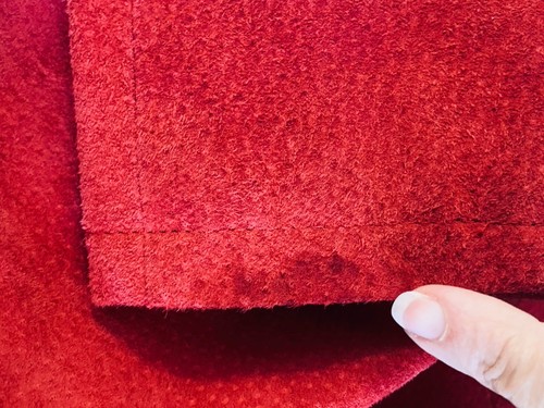 North Style Wildlederjacke mit Schößchen und Rüschen Größe Large rot Druckknopfleiste - Bild 13 von 13