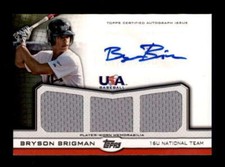 BRYSON BRIGMAN 2011 TOPPS USA ROOKIE TRIPLE JERSEY AUTO #39/64 BF3045
