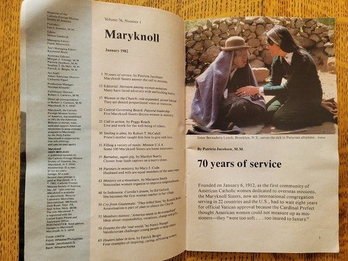 MARYKNOLL MAGAZINE January 1982 edition Religious Mission Articles Photos - Picture 11 of 11