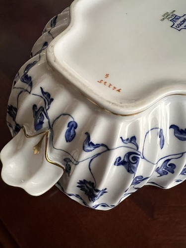 Spode Colonel Blue Gold Oval Covered Tureen Vegetable Bowl - Picture 10 of 15