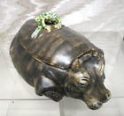 Hippo & Frog Tureen / Cache Pot - Hand Made, Italy, Vintage Whimsy