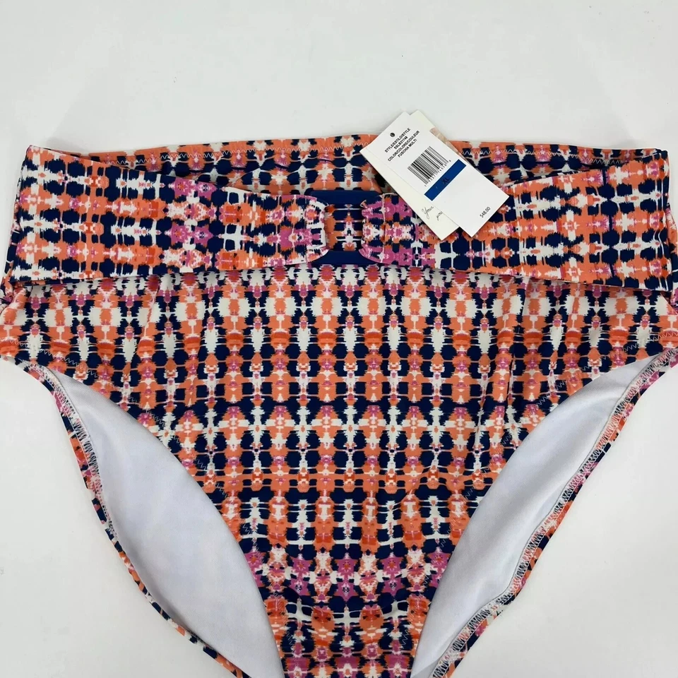 Parte inferior de bikini Jessica Simpson para mujer XL fucsia multicolor cintura alta nueva con etiquetas Foto 2 de 4