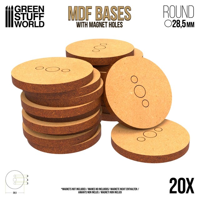 Basette in MDF ROTONDE 28 5mm (spessore 3mm) Basi Figurini Miniature Diorami Basette in MDF ROTONDE 28 5mm (spessore 3mm) Basi Figurini Miniature Diorami