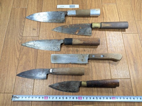 BROKEN DAMAGED Japanese Chef's Kitchen Knife Vintage Japan HOCHO JJ598 - Picture 11 of 18