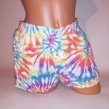 Victoria Secret PINK Pajama Shorts Sleepwear Bottom Small Rainbow Tie Dye Logo