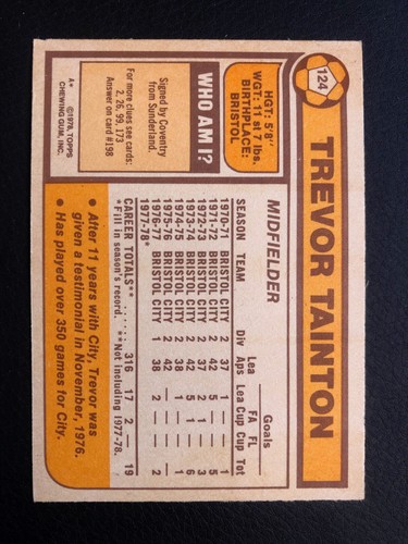 Topps Fußballkarten 1978-79 - Orange Backs - Vereine A bis C - Bild 125 von 201