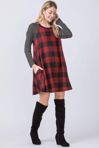 Minikleid Streifenärmel A-Linie - Bild 14 von 28