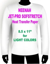 INKJET IRON ON HEAT TRANSFER PAPER NEENAH JETPRO SOFSTRETCH 8.5 X 11" - 3 PK