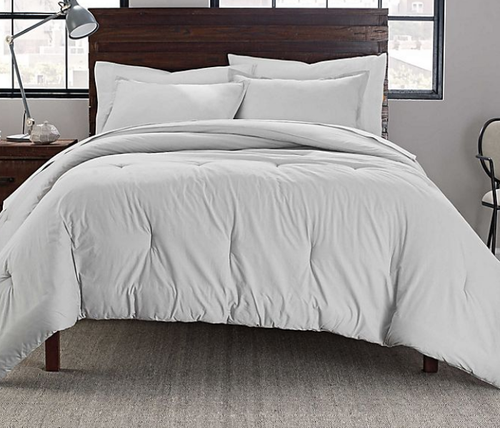 Garment Washed Solid Twin/Twin XL 2-Piece Comforter Set in Silver - Picture 1 of 9