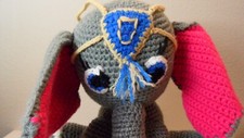 Handmade Crochet Circus Elephant Plush 12" Dumbo Style