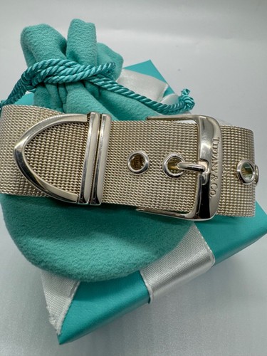 NEU Tiffany & Co. Breites Somerset Mesh Buckle Armband Medium Sterling Silber 925 - Bild 11 von 16