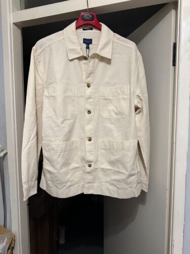 Gant Men's Ecru Garment-Dyed Cotton Linen Overshirt £205 Authentic - Picture 2 of 14