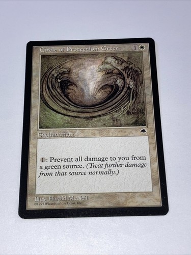 Magic: the Gathering Circle Of Protection Green￼ (1997) Card - Picture 1 of 6