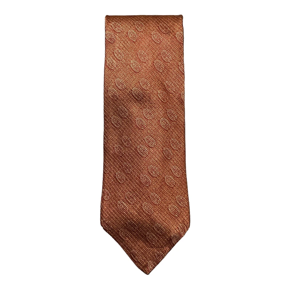 Corbata Donna Karan Signature Para Hombres Marrón Seda Cuello Hecha en EE. UU. 58" x 3.75" Foto 2 de 4