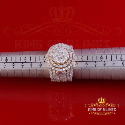 4,00ct VVS 'D' 925 Silber Moissanit Stein Cluster Weiß Herren Ringe Größe 8 - Bild 9 von 12