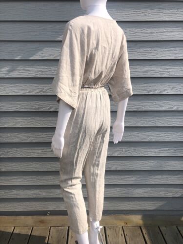 Annabelle Damen Jumpsuit mit weitem Bein Leinenmischung Flechtgürtel Größe S - Bild 3 von 19