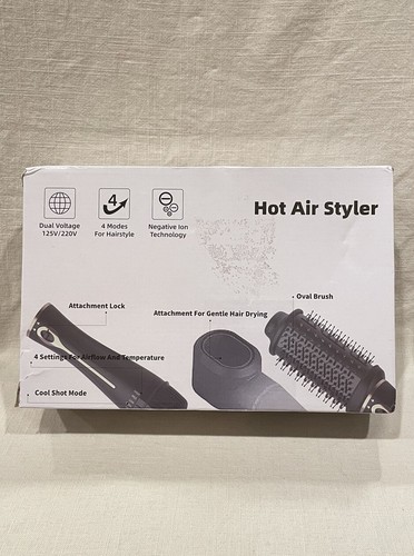 Wizchark Dual Voltage Hair Dryer Hot Air Brush And Blow Dryer Yellow And Silver - Picture 2 of 8