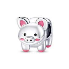 MULA Original Pink Cute Pet Pig DIY Charm Fit Lady Bracelet 925 Silver Plated