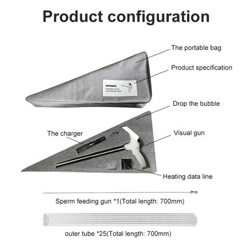 Cow Artificial Insemination Visual Endoscope Sperm AI Gun Farm Breeding Kit - Bild 6 von 12