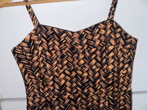 Gorman Basket Weave Pencil Dress Spaghetti Straps. Fitted Size 8 Good Cond. - Picture 20 of 24
