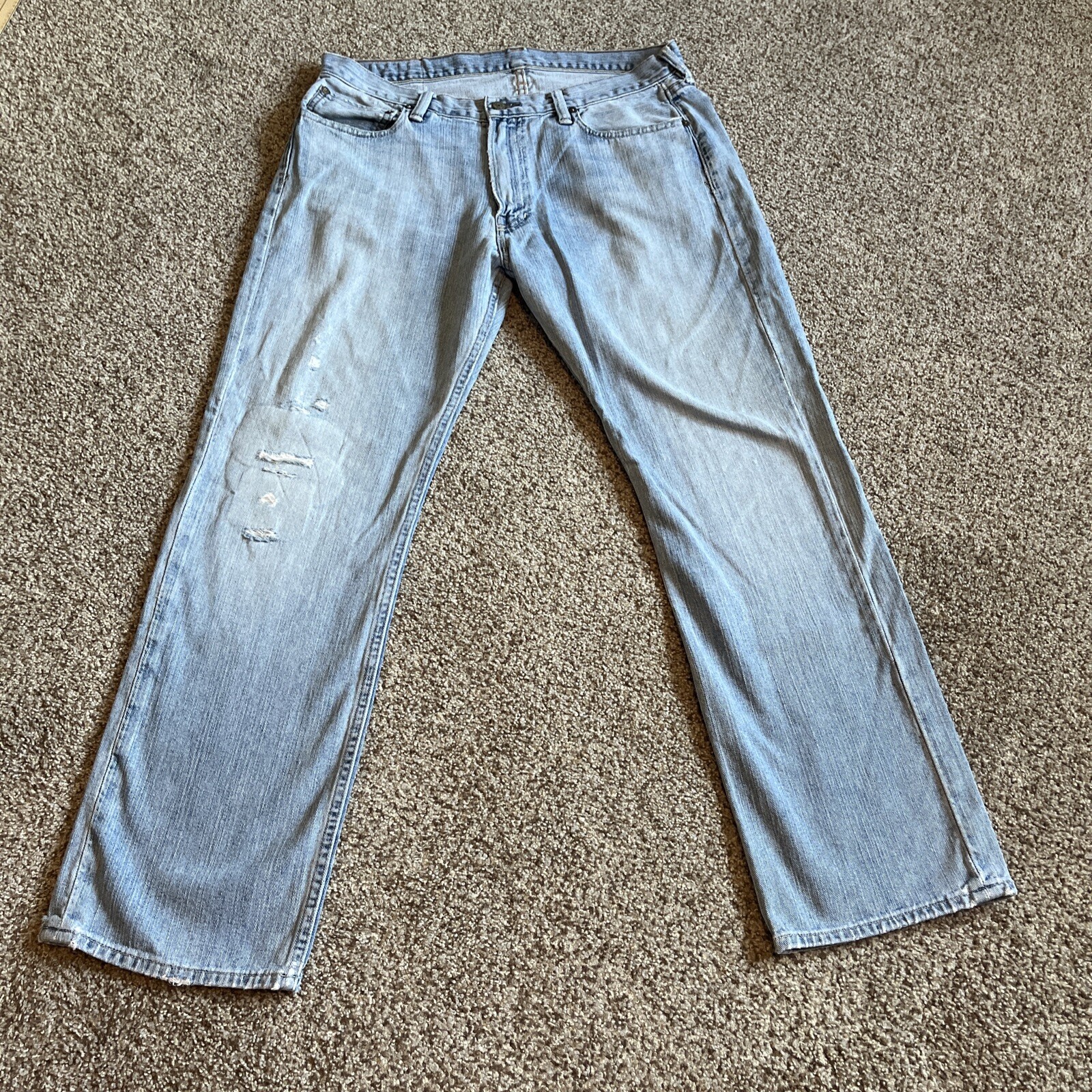 Polo Ralph Lauren 15941 Jeans Mens 34x32 (34 X 30.5) Straight Leg Distressed