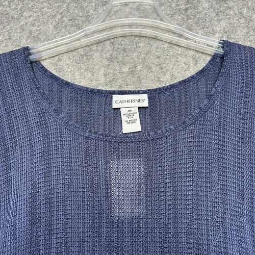 Catherines Pullover Damen 4x blau Strick Poncho Artsy Boho Beachy Hippie fließend Fun - Bild 3 von 15