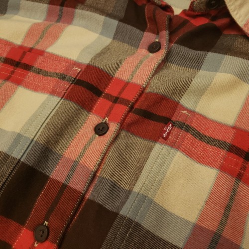 Levi's Womens Flannel Shirt XS EXTRA SMALL Red Relaxed OVERSIZED Cotton 100% - Picture 7 of 14