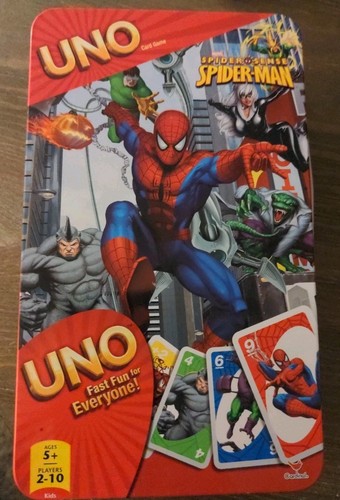 2012 UNO 112 Card Game Spider Sense Spider-Man Collectors Tin No Instructions - Picture 3 of 8