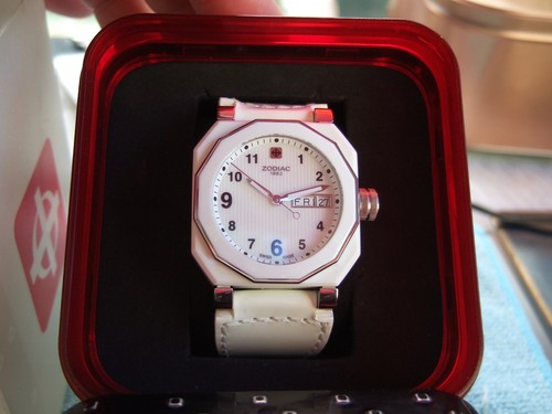 SELTEN NEU OS Komplettset - Zodiac Fashion weiße Keramik Z08807 Quarzuhr - Bild 20 von 21