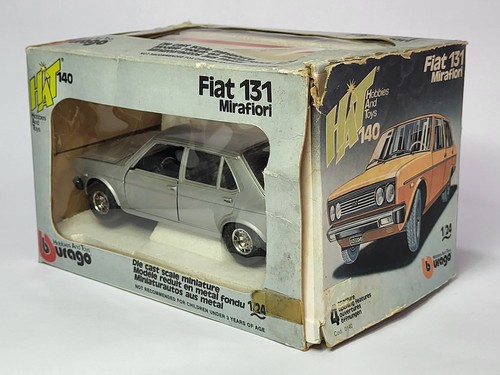 Cappello vintage 1/24 BURAGO FIAT 131 MIRAFIORI 140 modellino auto pressofuso scatola originale - Foto 19 di 20