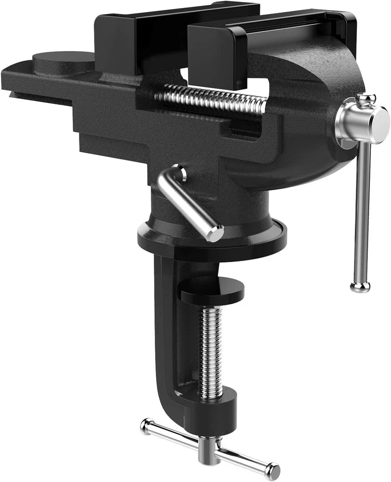 Portable 3-Inch Bench Vise with 360° Swivel Base for Woodworking & Metalworking - Image 3 of 4
