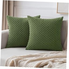 Pack of 2 Decorative Throw Pillow Covers 18" x 18" Pack of 2 Moss Green
